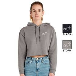 CRU CROPPED FLEECE HOODIE, LADIES