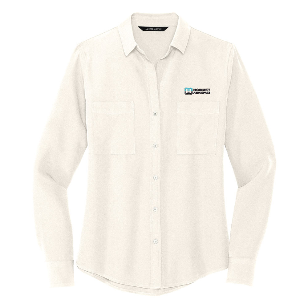 MERCER + METTLE STRETCH CREPE BLOUSE - LADIES