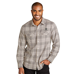 OMBRE PLAID LOG SLEEVE SHIRT