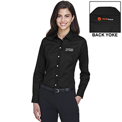 DRESS SHIRT, LADIES' STRETCH TWILL WITH CO-BRAND