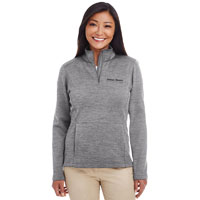 DEVON & JONES LADIES' MELANGE FLEECE 1/4 ZIP
