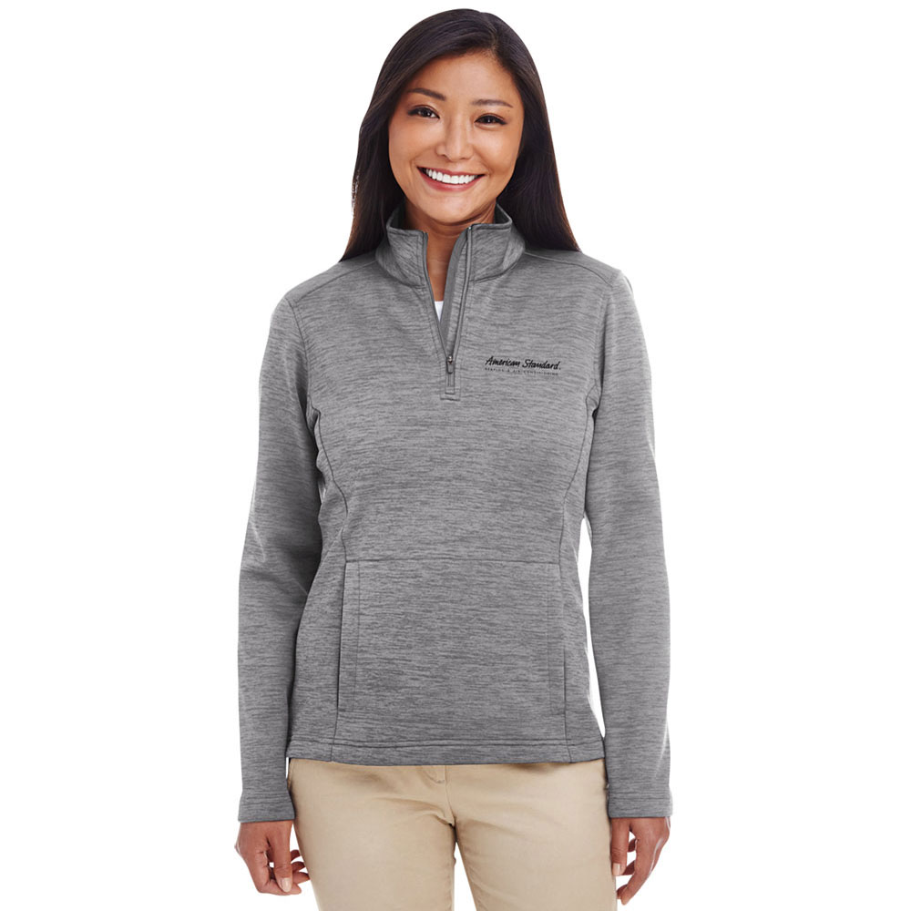 DEVON & JONES LADIES' MELANGE FLEECE 1/4 ZIP